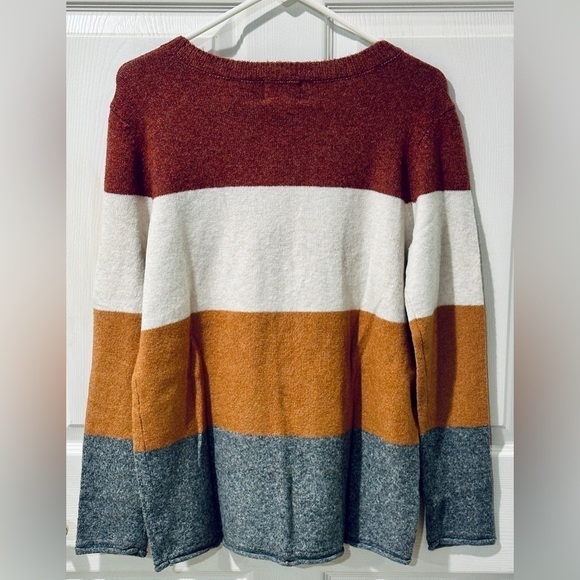 *NWT* Pinque Color Block Crewneck Brushed Knit Sweater Rust Stone Combo Size XL - Picture 8 of 8